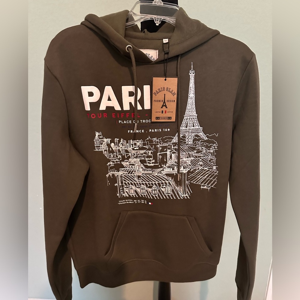 Glam‎ Olive Paris Graphic Hoodie. Unisex. Size Medium. New with tag.